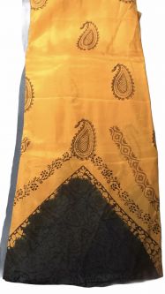 Yellow Sikkim Silk Saree with Paisleys